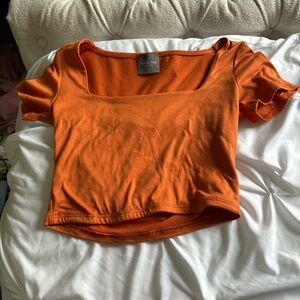 Urban Outfitters Orange Fitted Crop Blouse